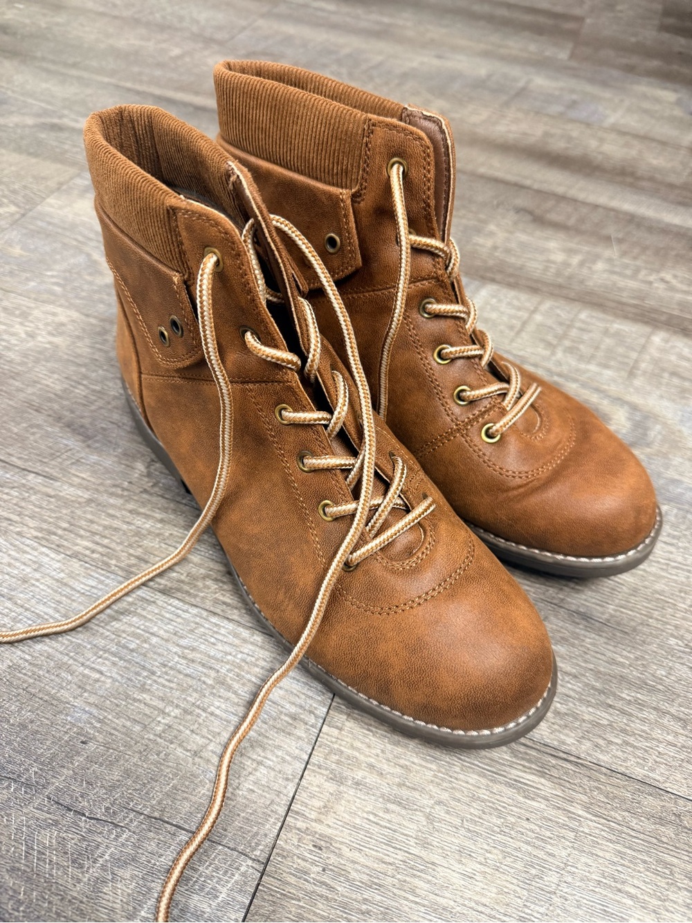 St. John's Bay Lace-Up Ankle Boots in Cognac